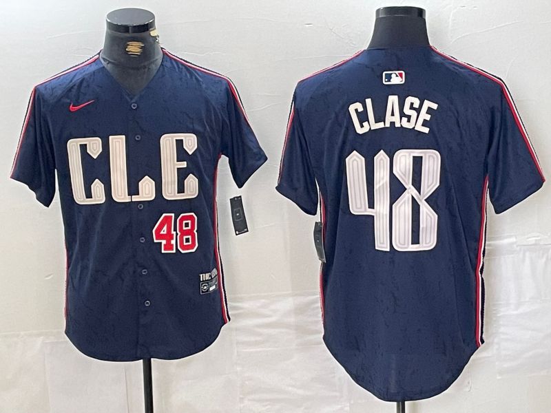 Men Cleveland Indians #48 Clase Blue City Edition Nike 2024 MLB Jersey style 3->cleveland indians->MLB Jersey